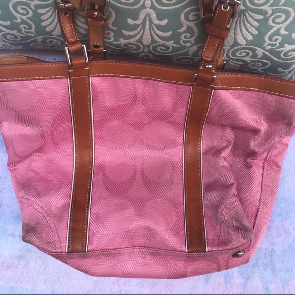 Coach Bags Coach Bag Pink With Brown Leather Poshmark